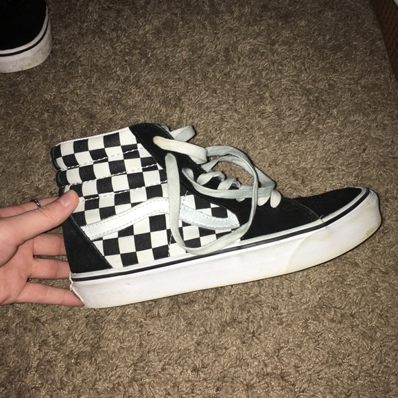 checker high top vans